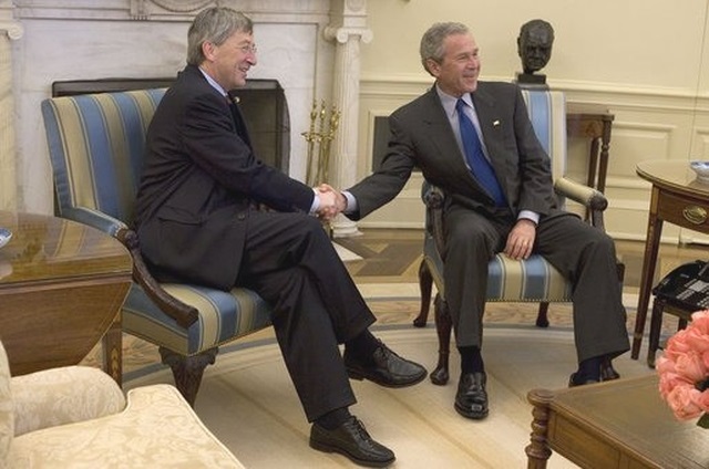 Jean-Claude Juncker i George W. Bush